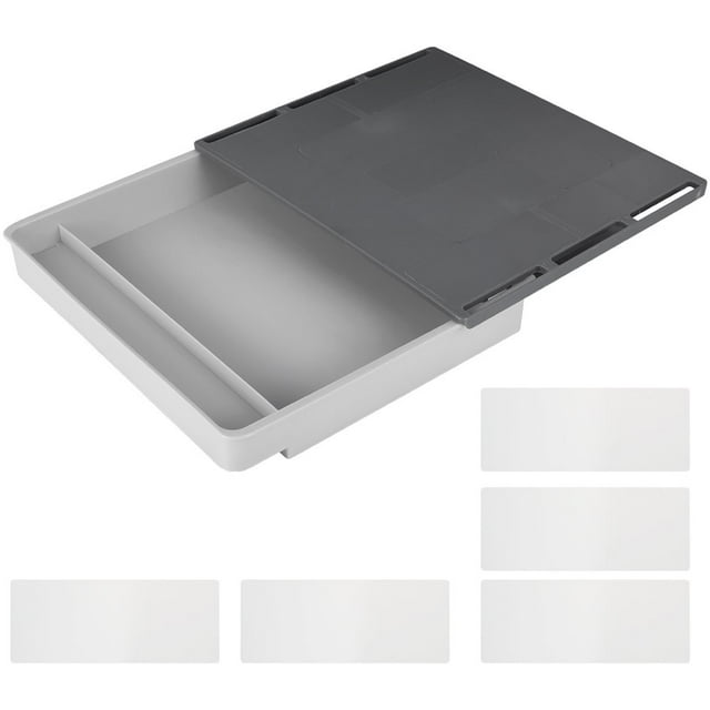 Under Desk Drawer Self-Adhesive Pencil Tray Drawer Under Desk Organizer Storage Box Drawer for Workstations Gaming Tables Office Organization