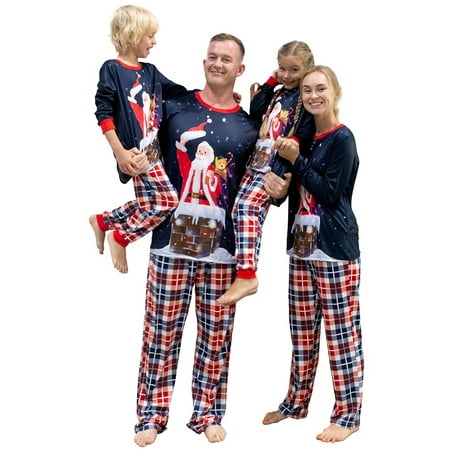 

FSDJHSDH Family Parent-Child Christmas Pajamas Set Long Sleeve Nightwear Sleepsuit Loungewear