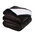 thumbnail image 1 of MarCielo Sherpa Blanket Throw Blankets Bed Blankets, Sherpa Fleece Throw Blanket Super Soft Warm Blanket Velvet Plush, King Size, Brown, 1 of 7