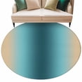 thumbnail image 6 of Turquoise Yellow Ombre Round Rug 6ft Washable Circle Kitchen Rugs Non Slip Farmhouse Modern Gradient Art Large Area Rug Indoor Floor Carpet for Bedroom Living Room Home Office Dining Room Nursery, 6 of 8