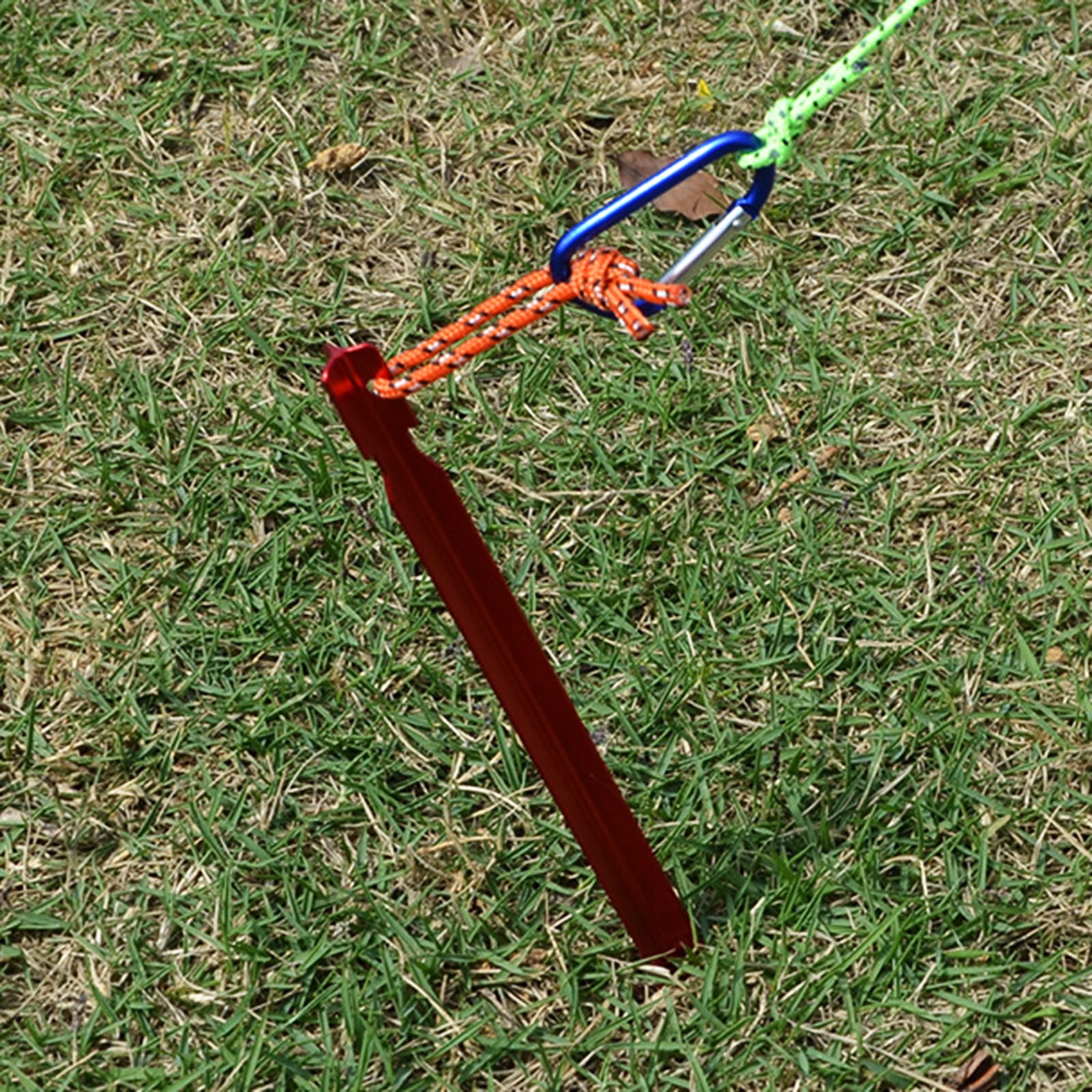Camping Accessories Lightweight Aluminum Tent Stakes &Stakes Hammer &Nylon Guyline Rope &Remover for Easy Camping