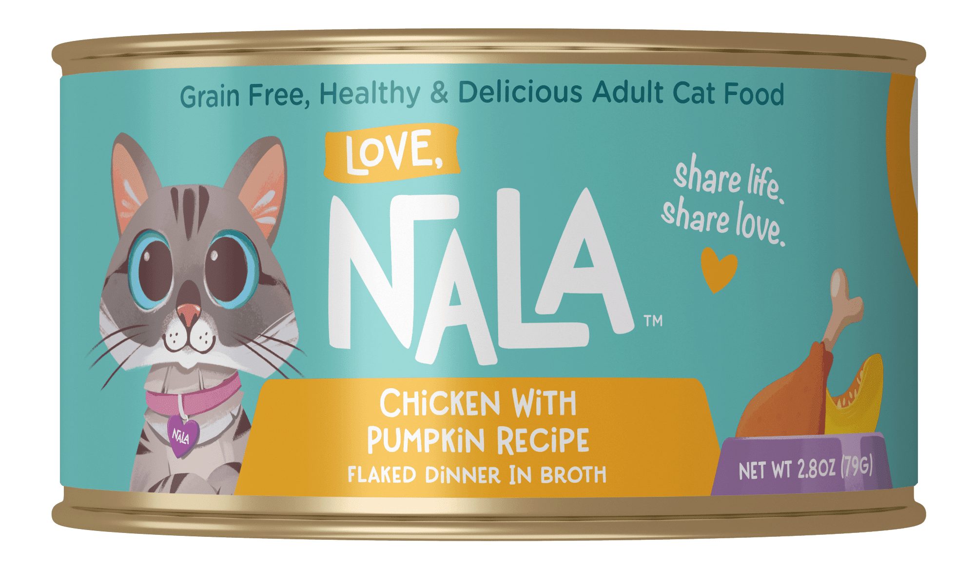 (24 pack) Love, Nala Flaked Chicken with Pumpkin Recipe in Broth Adult Wet Cat Food