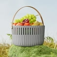 thumbnail image 2 of Kyusrd Summer Outdoor Patio Deals！Unadorned Camping Tableware Storage Basket Outdoor Spring Outing Picnic Basket Bento Food Storage Plastic Basket Small Carrying Basket, 2 of 8