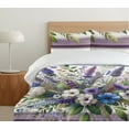 thumbnail image 4 of Ambesonne Floral Duvet Cover Set, Leafy Lavender Peony Flowers, Queen, Lilac Green Pale Mauve, 4 of 4