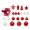 Red and white, variant on Christmas Tree Top Star and Xmas Pendants Set of 45 Hanging Ornaments