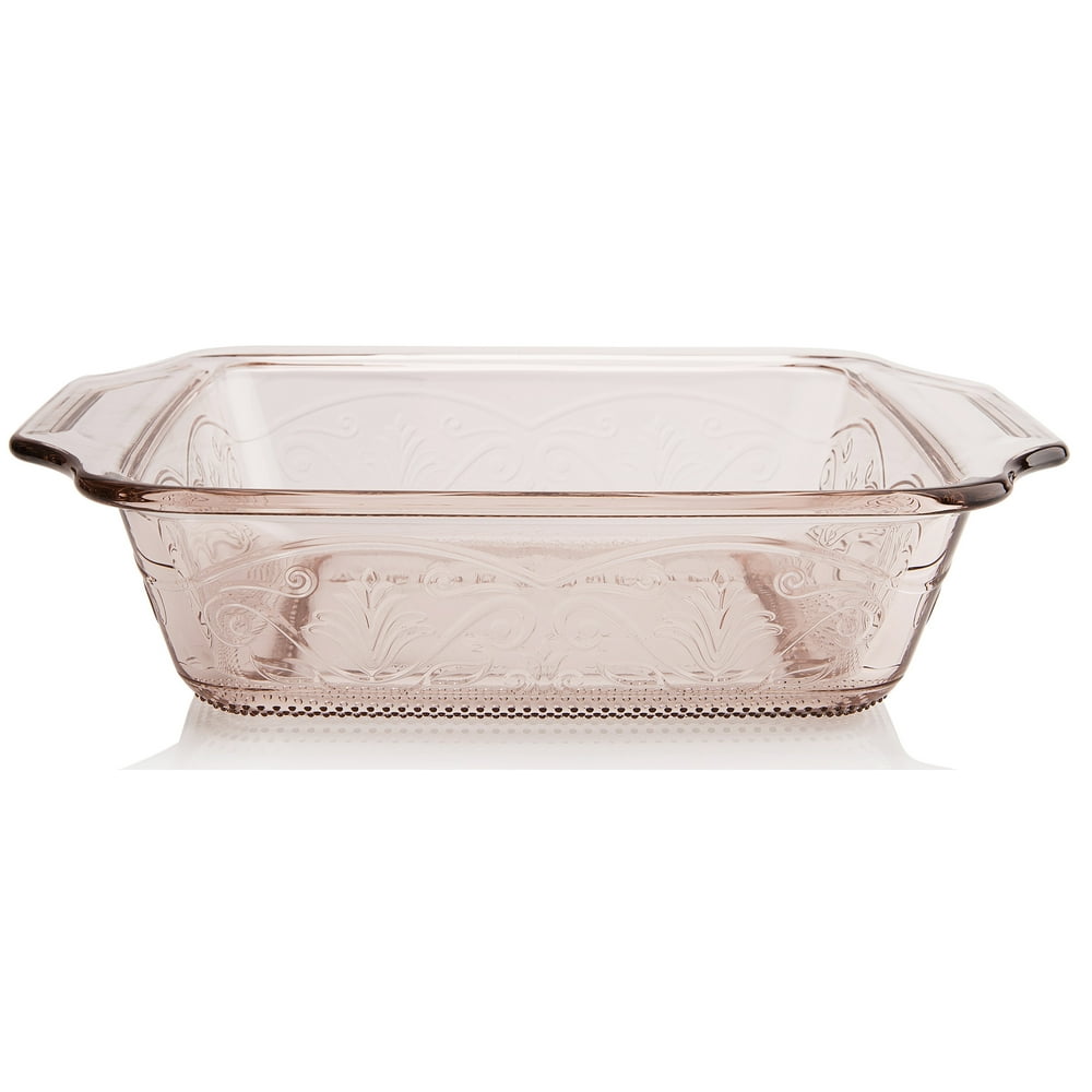 Anchor Hocking Laurel Glass 8" Rosewater Embossed Cake Dish Walmart