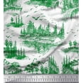 thumbnail image 1 of Soimoi Satin Silk Fabric Bird & Tree Nature Print Sewing Fabric Yard 42 Inch Wide, 1 of 1