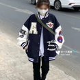 thumbnail image 1 of Traje De Carreras Vintage De Béisbol De Vuelo De Moda Chamarra De Alta Calidad Mujer Hip-hop Callejera De Manga Larga Motocicleta De Gran Tamaño, 1 of 4