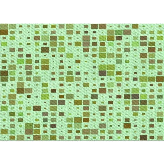 Ahgly Company Indoor Rectangle Patterned Mint Green Area Rugs, 3' x 5'