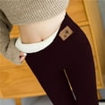 thumbnail image 6 of Women's Winter Thermal Casual Pants High Waist Elastic Leggings Solid Warm Workout Capris Trousers Comfortable Fit Comfortable Sweatpants for Women Relaxed Fit Pant, 6 of 7