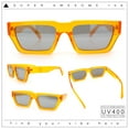 thumbnail image 2 of Neon Mod Silver Mirror Narrow Rectangle Cat Eye Plastic Retro Sunglasses Orange, 2 of 8