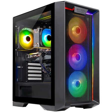 Skytech Nebula Gaming PC Desktop, Ryzen 7 7700 3.8 GHz (5.3GHz Turbo), NVIDIA RTX 5060 8GB, 1TB NVMe SSD, 16GB DDR5 RAM 6000, 650W Gold PSU, Wi-Fi, Win 11