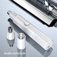 thumbnail image 3 of Soidarity Recortador de pelo para nariz y orejas, removedor de afeitado eléctrico de carga USB de mano, cortapelos de cabeza de acero inoxidable, cabeza Juegos de afeitado Cabeza blanca de 2 uds. Soidarity CE013879-01B, 3 of 6