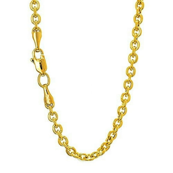 JewelStop 14k Yellow Gold 2.2 mm Forsantina Chain Necklace, Lobster Claw Clasp-20 Inches, 3.2gr.