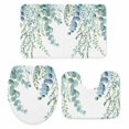 thumbnail image 2 of Spring Bathroom Rugs Set Rustic Sage Green Eucalyptus Leaves Botanical Non Slip Absorbent Soft Bath Mats 3 Piece Set with Bathroom Rug, U-Shaped Floor Mat, Toilet Seat Cover Small Size, 2 of 9
