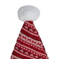 thumbnail image 2 of Northlight 17" Red and White Nordic Striped Santa Hat With Pom Pom, 2 of 3