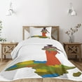 thumbnail image 3 of Ambesonne African Quilted Bedspread Set 2 Pcs, Mother Map, Twin Size, Multicolor, 3 of 6