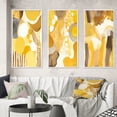 thumbnail image 1 of Designart "Dreams in Mustard Yellow Retro Watercolor II" Modern Midcentury Framed Wall Art Set Of 3 - Yellow Abstract Midcentury Frame Gallery Set For Office Decor, 1 of 6
