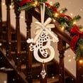 thumbnail image 5 of Toycle Hollow Metal Christmas Ornaments Golden Hanging Decor With Bow Crystal Xmas Tree Decorations For Decor E, 5 of 7
