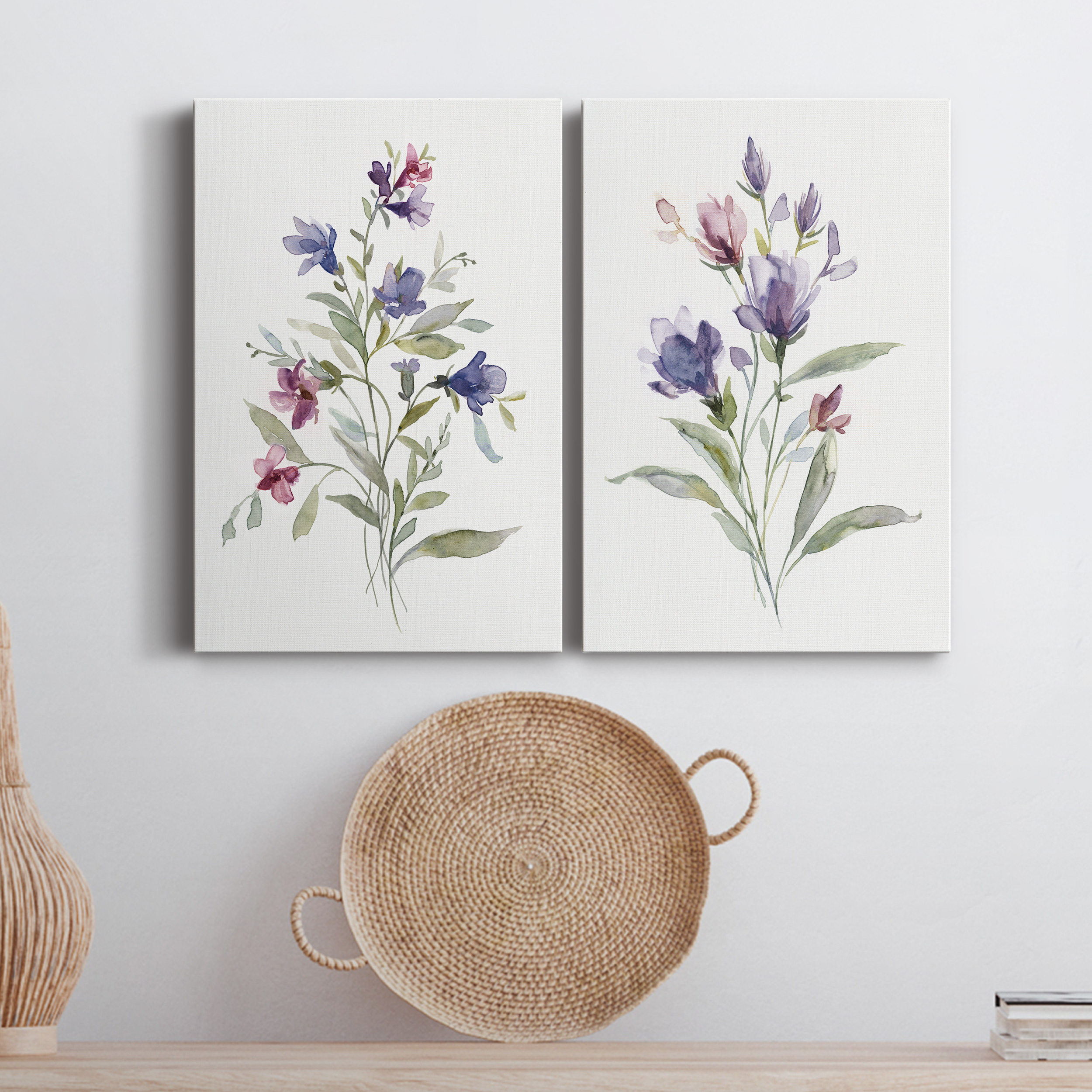 Color Variety III Premium Gallery Wrapped Canvas - Ready to Hang - Set of 2 - 12 x 18 Each