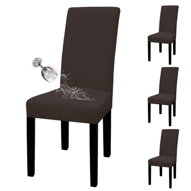 Funda elástica para silla de comedor, fácil de llevar, impermeable, paquete de 4