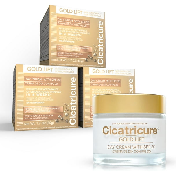 Crema de día Cicatricure Gold Lift antienvejecimiento con SPF30 90 ml (x3)