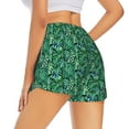 thumbnail image 3 of Goofa Monstera Leaves Printed Women 2 in 1 Running Shorts,Quick Dry Athletic Workout Shorts,High Waisted Athletic Shorts with Liner Pockets-Small, 3 of 9