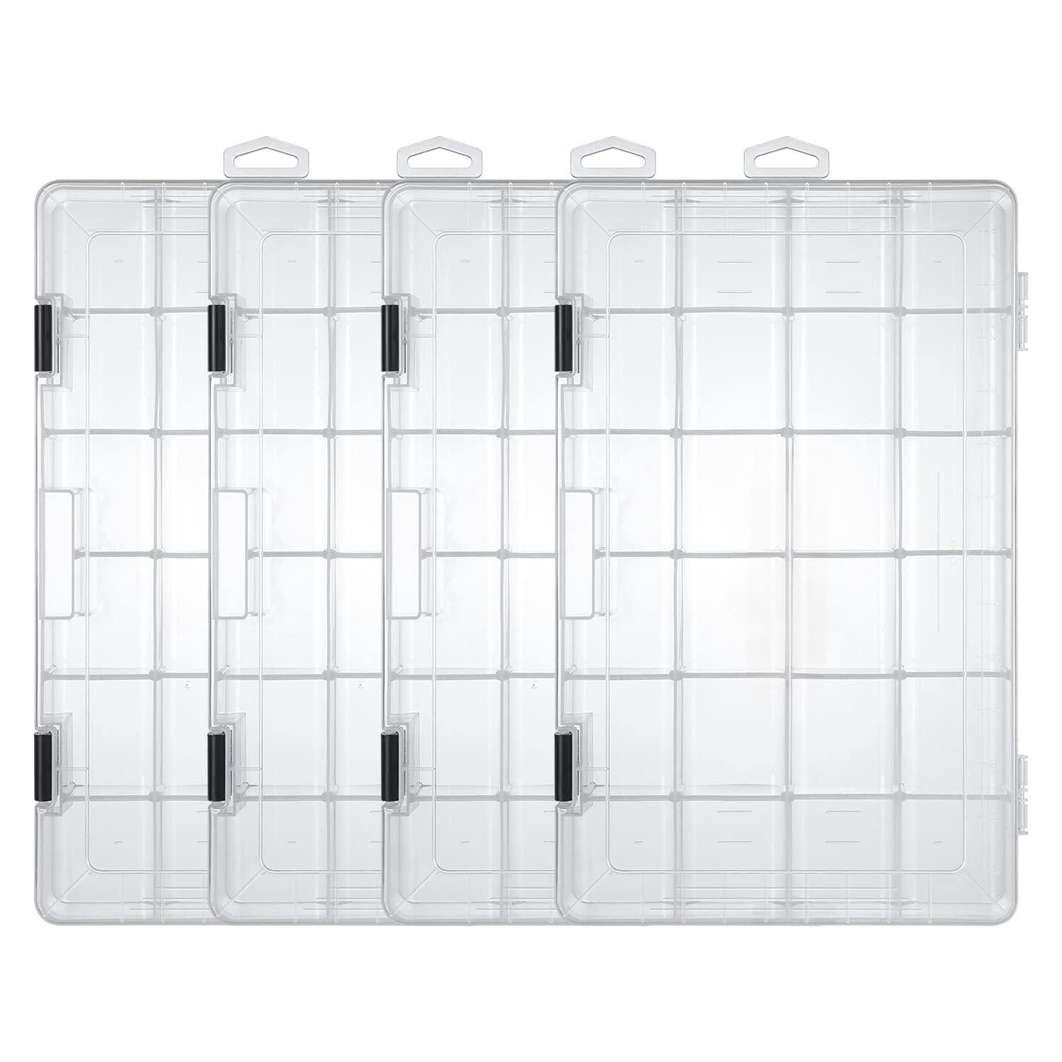 Fishing Tackle Boxes  3600 3700 Trays With Adjustable Dividers Clear Plastic Box Organizer Storage For Lure Bait Hook Craft Beads Earring Container 3 Or 4 Packs