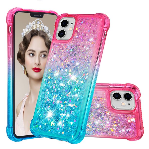 Funda para iPhone 11 Transparente con Brillos Carcasa Protectora Antigolpes con Glitter Brillante