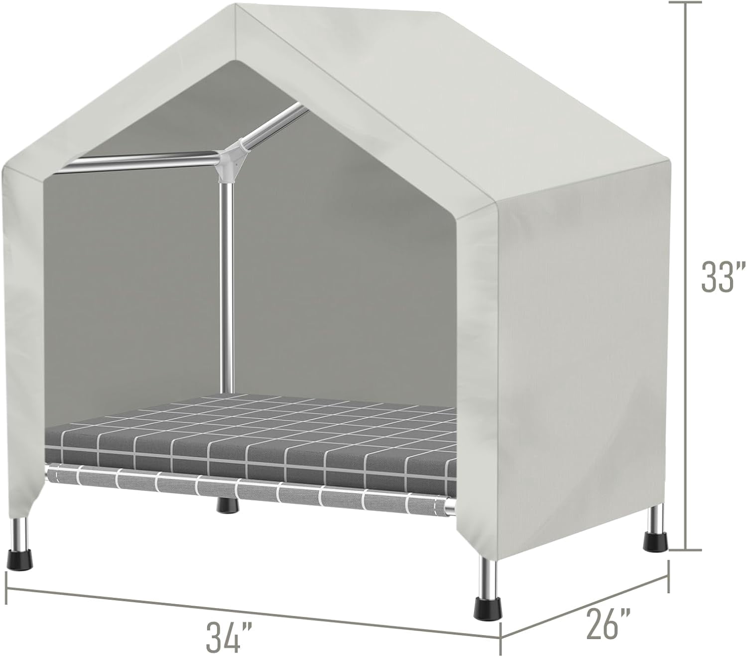 Elevated Dog House with Soft Cushion Insert - Comfortable Pet Home with Elevated Design, Sturdy Dog Shelter for Indoor/Outdoor Use,Perfect for Pets (Medium)