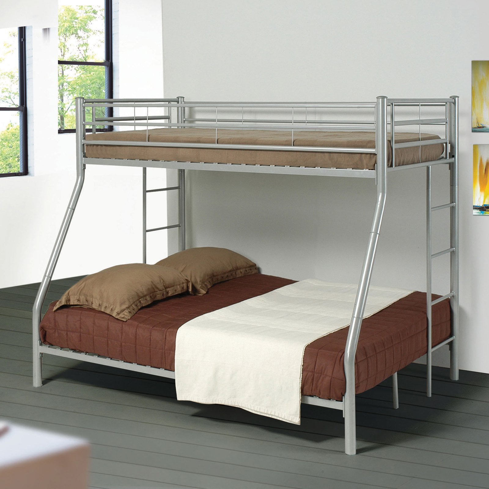 Coaster Company Hayward Twin Over Full Metal Bunk Bed Silver Coaster Company Hayward Twin Over Full Metal Bunk Bed Silver Com