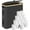 Black, variant on Bathroom Toilet Paper Storage Basket with Lid and Handle， Bamboo Collapsible Toilet Paper Holder Storage with Non-Slip Bottom ,Extra Toilet Roll Storage, Black