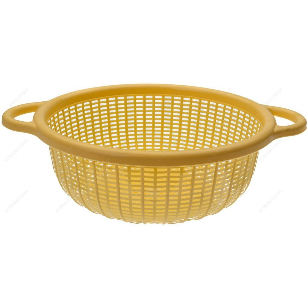 M.V. Trading K833YE Small Colander with Handle, 1Quart, 7"W x 3"H