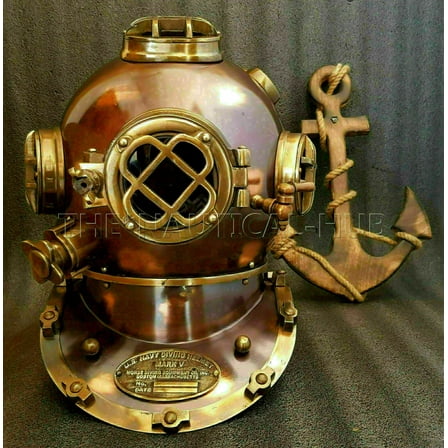 Vintage 18" Diving Divers Helmet U.S Navy Mark V Scuba Diving Helmet