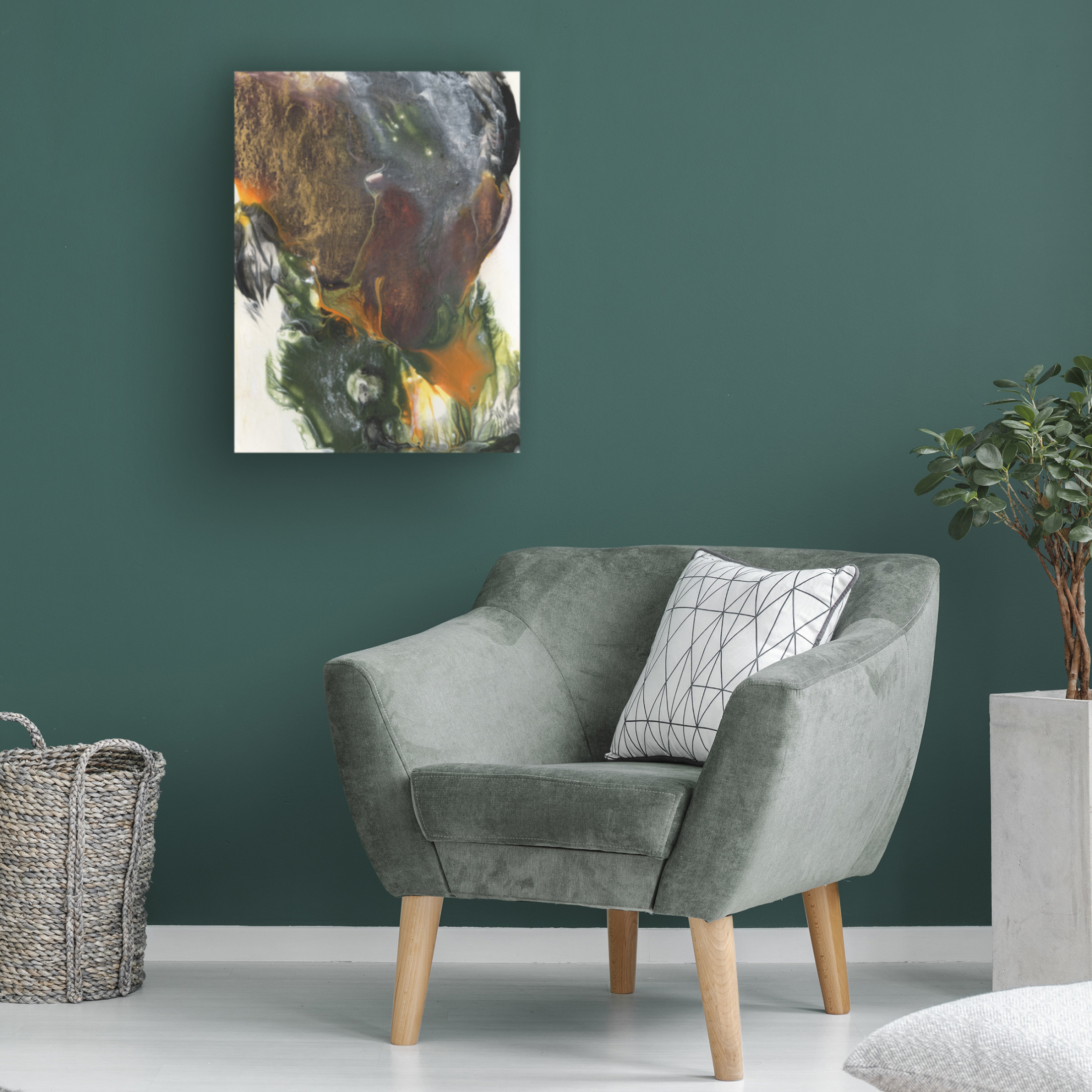 Trademark Fine Art Ferdos Maleki  Orange Green II Canvas Wall Art