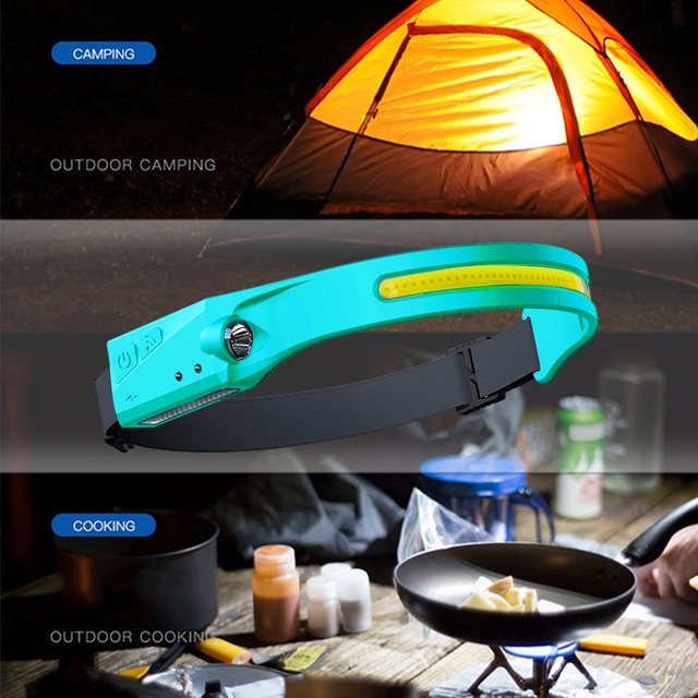 Faros delanteros LED COB recargables para acampar a prueba de agua con sensor (cian) Ndcxsfigh Nuevos Originales