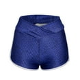thumbnail image 2 of 2023 New Year Reset,Basic Slip Bike Shorts Compression Workout Leggings Yoga Shorts Pants Blue M, 2 of 9
