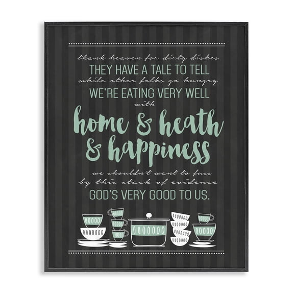God's Good To Us Kitchen Black Framed Giclee Art, design by Lettered and Lined
