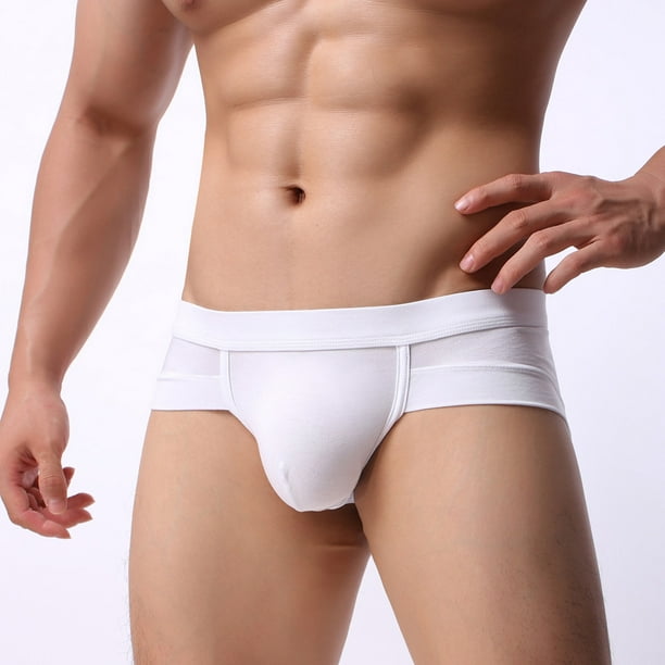 jovati Mens Briefs Underwear Mens Underpants Cotton Sweat Absorbing  Breathable Sports Underwear Briefs 