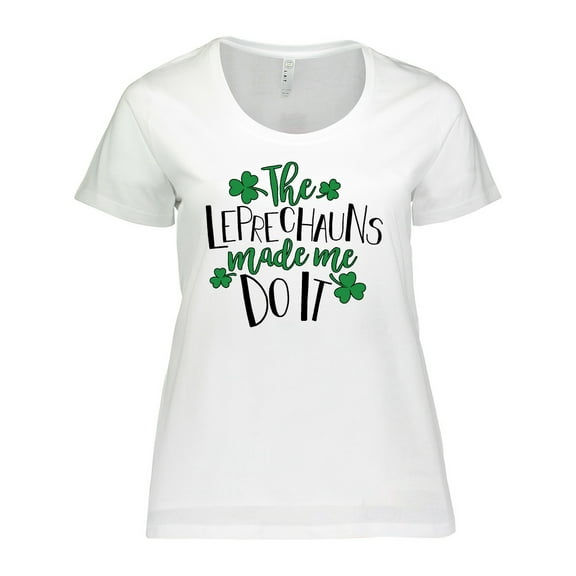 Inktastic St. Patrick's Day the Leprechauns Made Me Do It Women's Plus Size T-Shirt