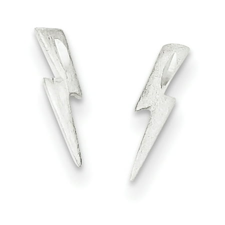 Sterling Silver Lighting Bolt - Sterling Silver Lightning Bolt Post Earrings