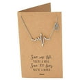 thumbnail image 6 of Quan Jewelry Heartbeat Pendant Cardiogram Necklace Gifts for Women, EKG Lifeline Pulse Charm Nurse Appreciation Gift with Greeting Card, 6 of 6