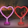 thumbnail image 1 of Lámpara BRIGHTDECK de neón en forma de corazón, rosa, LED, USB y pilas, 1 of 7