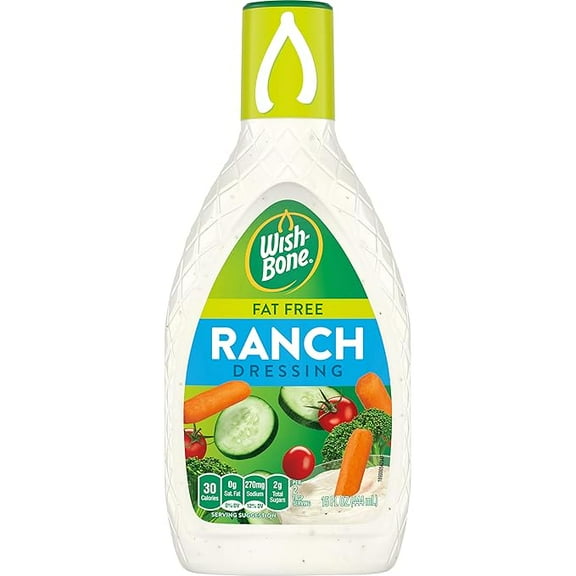Wish-Bone Fat Free Ranch Salad Dressing, 15 FL OZ ( Pack of 2 )