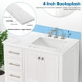 thumbnail image 5 of 36" Vanity Sink Top, Universal Vanity Top with Right Side Sink, Vanity Countertop with Widespread Faucet Hole & 4"Height Backsplash, 5 of 7