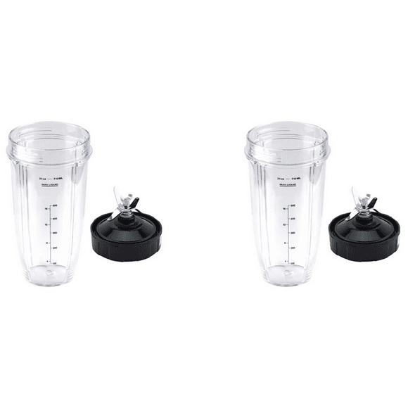 2X Blender for Ninja, 24Oz Cup 7 Fins Extractor Blade, for Auto IQ BN801 SS101 BL480-30