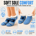 thumbnail image 3 of Girls Shortie Cabin Socks, 2 Pack, Soft Sole Sweater Knit with Silicone Grippers, BLUE, M/L, 3 of 8
