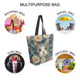 thumbnail image 7 of FORMRS Womens Canvas Tote Bag with Zipper Inner Pocket Shoulder Handbag, Flowers Cat, 7 of 7