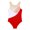 Red, variant on Aislor Kids Girls Diamonds Adorned Ballet Dance Athletic Unitard Skating Leotard Mesh Patchwork Sequins Bodysuit