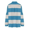 thumbnail image 4 of GigrtiJin Women's Oversized Sweatshirts Fall Striped Color Block Long Sleeve Blouses V-Neck Button Pullover Loose Tops, 4 of 5